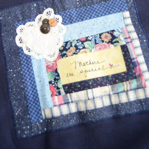 Vintage Jerzees Navy Mothers Are  Special Lace Detail Crewneck Sweater XXL - Picture 9 of 10